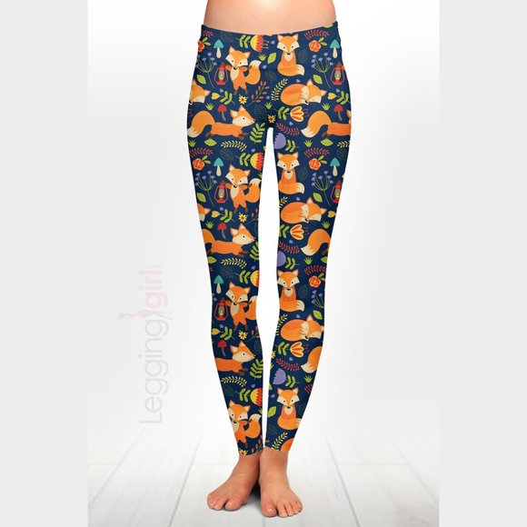 Fox Life Capris - Wide Band Exclusive FeatherSoft Printed Women's Leggings Extra - Picture 1 of 2